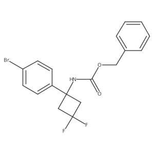 benzyl N-[1-(4-bromophenyl)-3,3-difluorocyclobutyl]carbamate结构式