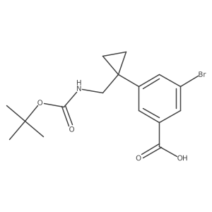 3-Bromo-5-[1-({[(tert-butoxy)carbonyl]amino}methyl)cyclopropyl]benzoic acid结构式