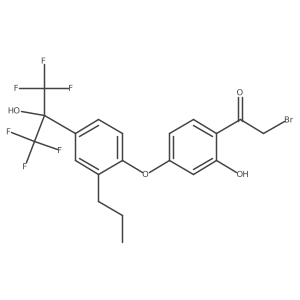 2-Bromo-1-(4-(4-(1,1,1,3,3,3-hexafluoro-2-hydroxypropan-2-YL)-2-propylphenoxy)-2-hydroxyphenyl)ethan-1-one结构式