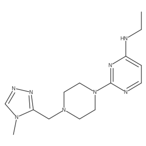 N-ethyl-2-{4-[(4-methyl-4H-1,2,4-triazol-3-yl)methyl]piperazin-1-yl}pyrimidin-4-amine结构式