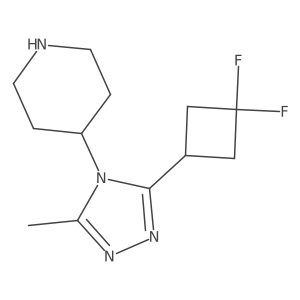 4-(3-(3,3-Difluorocyclobutyl)-5-methyl-4H-1,2,4-triazol-4-yl)piperidine结构式