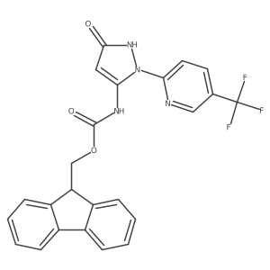 (9H-fluoren-9-yl)methyl N-{3-hydroxy-1-[5-(trifluoromethyl)pyridin-2-yl]-1H-pyrazol-5-yl}carbamate结构式
