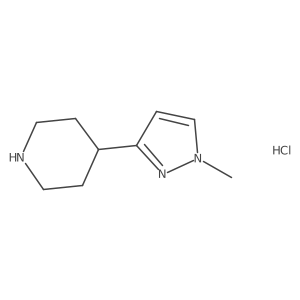 4-(1-methyl-1H-pyrazol-3-yl)piperidine hydrochloride结构式