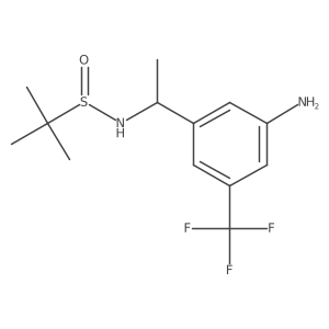 (R)-N-((R)-1-(3-Amino-5-(trifluoromethyl)phenyl)ethyl)-2-methylpropane-2-sulfinamide Structure
