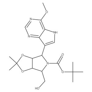5H-1,3-Dioxolo[4,5-c]pyrrole-5-carboxylic acid, tetrahydro-4-(hydroxymethyl)-6-(4-methoxy-5H-pyrrolo[3,2-d]pyrimidin-7-yl)-2,2-dimethyl-, 1,1-dimethylethyl ester, (3aR,4R,6S,6aS)- Structure