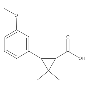 rac-(1R,3R)-3-(3-methoxyphenyl)-2,2-dimethylcyclopropane-1-carboxylic acid结构式