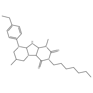 9-(4-ethylphenyl)-3-heptyl-1,7-dimethyl-6,7,8,9a,10,10a-hexahydro-4aH-purino[7,8-a]pyrimidine-2,4-dione Structure
