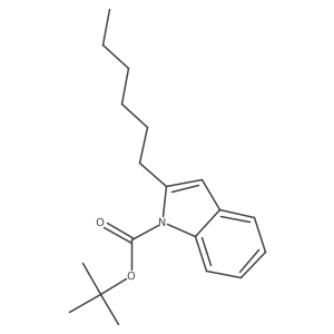 tert-Butyl 2-hexyl-1H-indole-1-carboxylate结构式