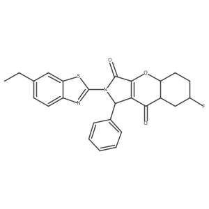 2-(6-ethyl-1,3-benzothiazol-2-yl)-7-fluoro-1-phenyl-4a,5,6,7,8,8a-hexahydro-1H-chromeno[2,3-c]pyrrole-3,9-dione Structure