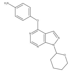 4-[1-(tetrahydro-pyran-2-yl)-1H-pyrazolo[3,4-d]pyrimidin-4-yloxy]-phenylamine Structure