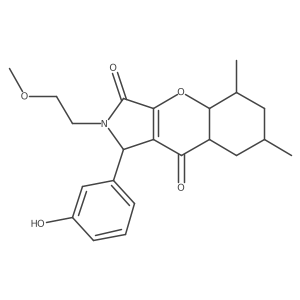 1-(3-hydroxyphenyl)-2-(2-methoxyethyl)-5,7-dimethyl-4a,5,6,7,8,8a-hexahydro-1H-chromeno[2,3-c]pyrrole-3,9-dione Structure