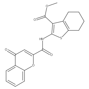 methyl 2-{[(4-oxo-4H-chromen-2-yl)carbonyl]amino}-4,5,6,7-tetrahydro-1-benzothiophene-3-carboxylate结构式