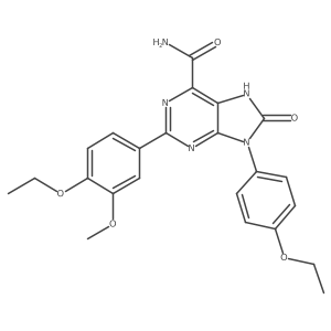 2-(4-ethoxy-3-methoxyphenyl)-9-(4-ethoxyphenyl)-8-oxo-8,9-dihydro-7H-purine-6-carboxamide结构式