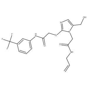 N-allyl-2-(5-(hydroxymethyl)-2-((2-oxo-2-((3-(trifluoromethyl)phenyl)amino)ethyl)thio)-1H-imidazol-1-yl)acetamide Structure