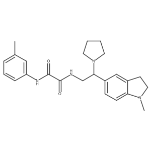 N1-(2-(1-methylindolin-5-yl)-2-(pyrrolidin-1-yl)ethyl)-N2-(m-tolyl)oxalamide结构式