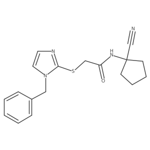 2-[(1-benzyl-1H-imidazol-2-yl)sulfanyl]-N-(1-cyanocyclopentyl)acetamide结构式