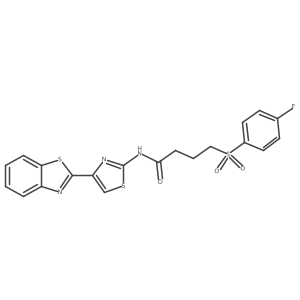 N-(4-(benzo[d]thiazol-2-yl)thiazol-2-yl)-4-((4-fluorophenyl)sulfonyl)butanamide结构式