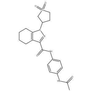 N-[4-(acetylamino)phenyl]-1-(1,1-dioxidotetrahydrothiophen-3-yl)-4,5,6,7-tetrahydro-1H-indazole-3-carboxamide Structure