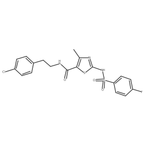 5-Thiazolecarboxamide, N-[2-(4-chlorophenyl)ethyl]-2-[[(4-fluorophenyl)sulfonyl]amino]-4-methyl- Structure