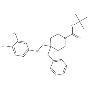Tert-butyl 4-benzyl-4-((3,4-dichlorophenoxy)methyl)piperidine-1-carboxylate结构式
