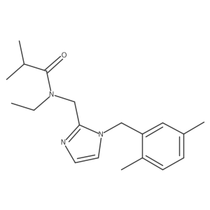 N-({1-[(2,5-Dimethylphenyl)methyl]-1H-imidazol-2-YL}methyl)-N-ethyl-2-methylpropanamide结构式