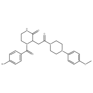 4-(4-bromobenzoyl)-3-{2-[4-(4-methoxyphenyl)piperazino]-2-oxoethyl}tetrahydro-2(1H)-pyrazinone Structure