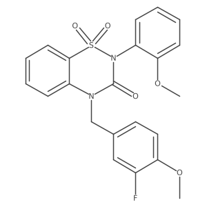 4-(3-fluoro-4-methoxybenzyl)-2-(2-methoxyphenyl)-2H-1,2,4-benzothiadiazin-3(4H)-one 1,1-dioxide Structure