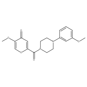 5-methoxy-2-(4-(3-methoxyphenyl)piperazine-1-carbonyl)-4H-pyran-4-one Structure