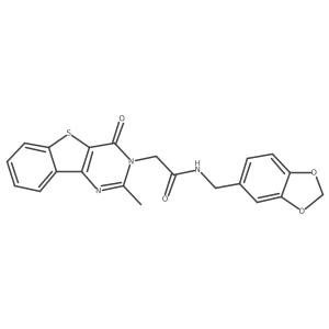 N-[(2H-1,3-benzodioxol-5-yl)methyl]-2-{4-methyl-6-oxo-8-thia-3,5-diazatricyclo[7.4.0.0^{2,7}]trideca-1(13),2(7),3,9,11-pentaen-5-yl}acetamide Structure