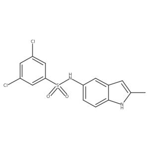 Cc1cc2cc(NS(=O)(=O)c3cc(Cl)cc(Cl)c3)ccc2[nH]1结构式
