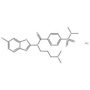 N-(3-(dimethylamino)propyl)-4-(N,N-dimethylsulfamoyl)-N-(6-fluorobenzo[d]thiazol-2-yl)benzamide hydrochloride结构式