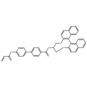 [1,1'-Biphenyl]-4-carboxylic acid, 4'-[(1-oxo-2-propen-1-yl)oxy]-, 9,10-dihydro-8H-dinaphtho[2,1-f:1',2'-h][1,5]dioxonin-9-yl ester结构式