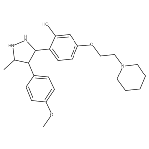2-[4-(4-Methoxyphenyl)-5-methylpyrazolidin-3-yl]-5-(2-piperidin-1-ylethoxy)phenol结构式