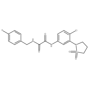 N1-(4-chloro-3-(1,1-dioxidoisothiazolidin-2-yl)phenyl)-N2-(4-fluorobenzyl)oxalamide Structure