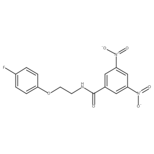 O=C(NCCOc1ccc(F)cc1)c1cc([N+](=O)[O-])cc([N+](=O)[O-])c1结构式