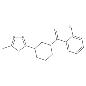 (2-Chlorophenyl)(3-(5-methyl-1,3,4-thiadiazol-2-yl)piperidin-1-yl)methanone结构式