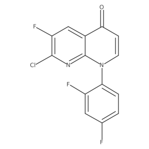 7-Chloro-1-(2,4-difluorophenyl)-6-fluoro-1,8-naphthyridin-4(1H)-one结构式