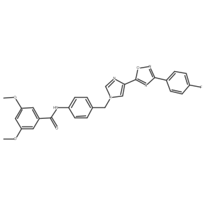 N-[4-({4-[3-(4-fluorophenyl)-1,2,4-oxadiazol-5-yl]-1H-imidazol-1-yl}methyl)phenyl]-3,5-dimethoxybenzamide Structure