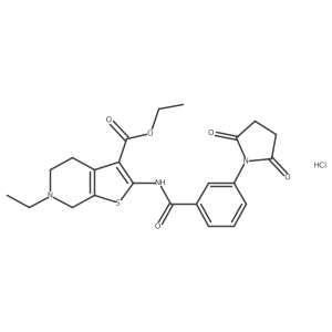 Ethyl 2-(3-(2,5-dioxopyrrolidin-1-yl)benzamido)-6-ethyl-4,5,6,7-tetrahydrothieno[2,3-c]pyridine-3-carboxylate hydrochloride Structure