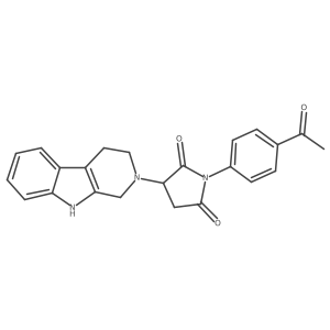 1-(4-acetylphenyl)-3-(1,3,4,9-tetrahydro-2H-beta-carbolin-2-yl)pyrrolidine-2,5-dione结构式