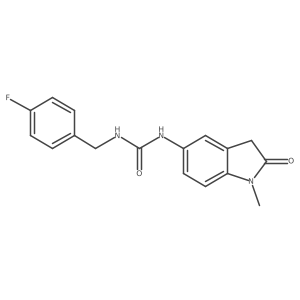 CN1C(=O)Cc2cc(NC(=O)NCc3ccc(F)cc3)ccc21结构式