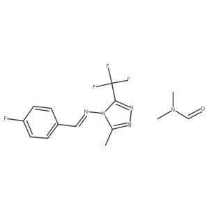 (1E)-1-(4-fluorophenyl)-N-[3-methyl-5-(trifluoromethyl)-4H-1,2,4-triazol-4-yl]methanimine; N,N-dimethylformamide Structure
