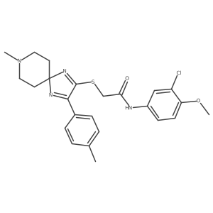 N-(3-chloro-4-methoxyphenyl)-2-((8-methyl-3-(p-tolyl)-1,4,8-triazaspiro[4.5]deca-1,3-dien-2-yl)thio)acetamide Structure