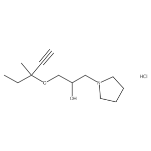 1-((3-Methylpent-1-yn-3-yl)oxy)-3-(pyrrolidin-1-yl)propan-2-ol hydrochloride结构式