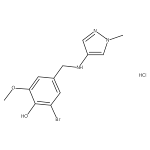 2-bromo-6-methoxy-4-{[(1-methyl-1H-pyrazol-4-yl)amino]methyl}phenol hydrochloride结构式
