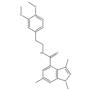 COc1ccc(CCNC(=O)c2cc(C)nc3c2c(C)nn3C)cc1OC结构式