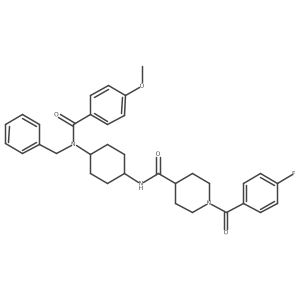N-[4-(N-Benzyl4-methoxybenzamido)cyclohexyl]-1-(4-fluorobenzoyl)piperidine-4-carboxamide Structure