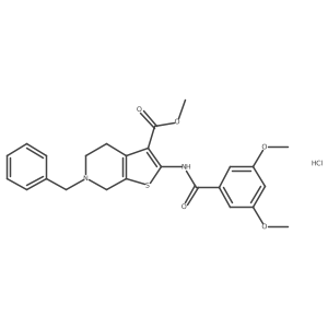 Methyl 6-benzyl-2-(3,5-dimethoxybenzamido)-4,5,6,7-tetrahydrothieno[2,3-c]pyridine-3-carboxylate hydrochloride Structure