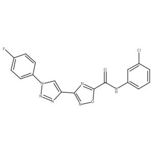 N-(3-chlorophenyl)-3-[1-(4-fluorophenyl)-1H-1,2,3-triazol-4-yl]-1,2,4-oxadiazole-5-carboxamide结构式