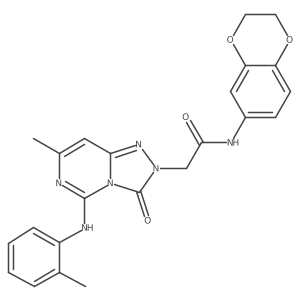 N~1~-(2,3-dihydro-1,4-benzodioxin-6-yl)-2-[7-methyl-3-oxo-5-(2-toluidino)[1,2,4]triazolo[4,3-c]pyrimidin-2(3H)-yl]acetamide结构式